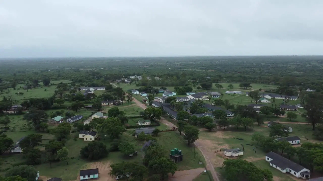 Drone video of a catholic mission village in Midlands Zimbabwe