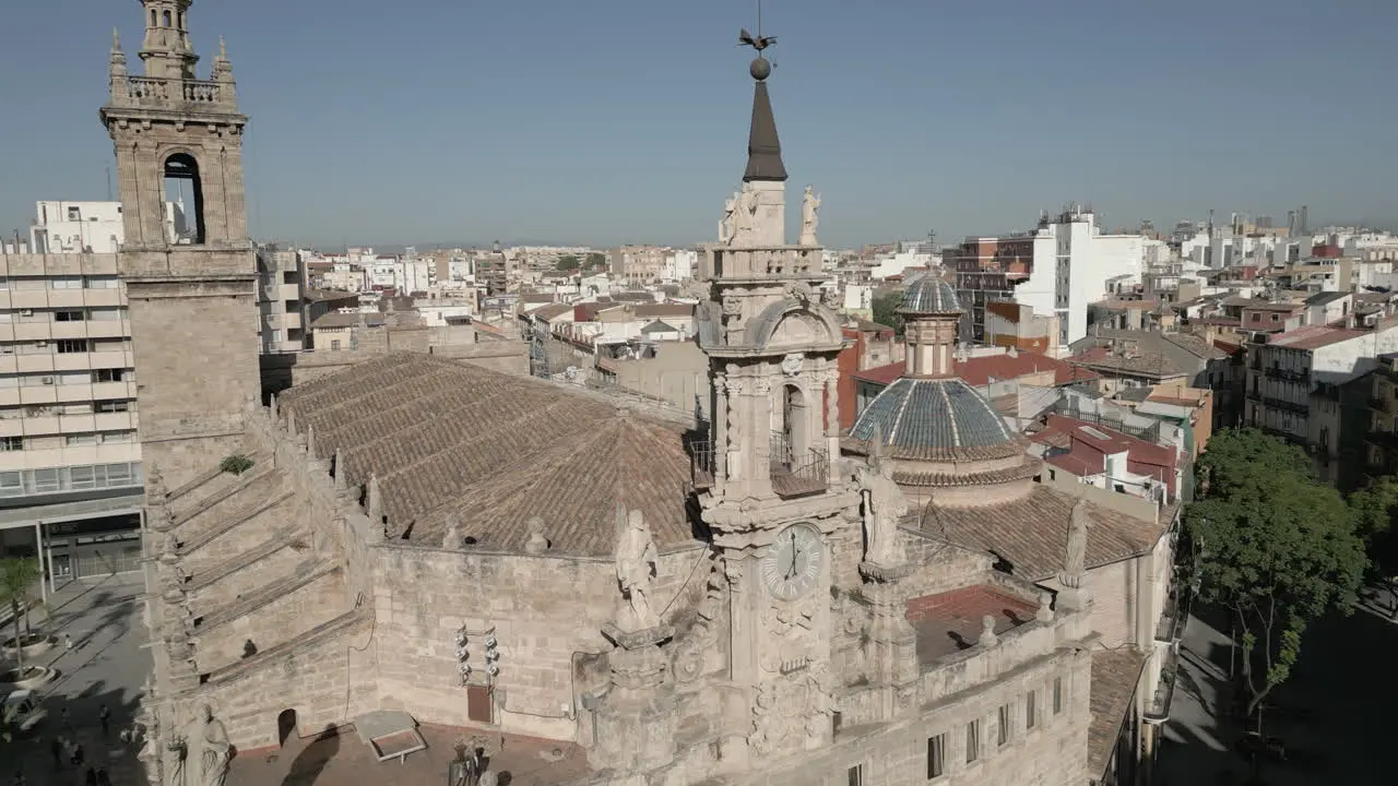 Drone Angle of Church in Valencia Spain