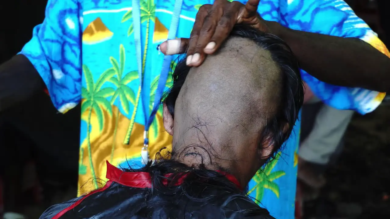 Devotee cut hair