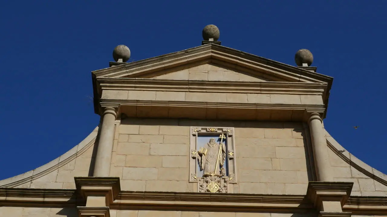 Spain Monasterio De Rueda Facade With Saint