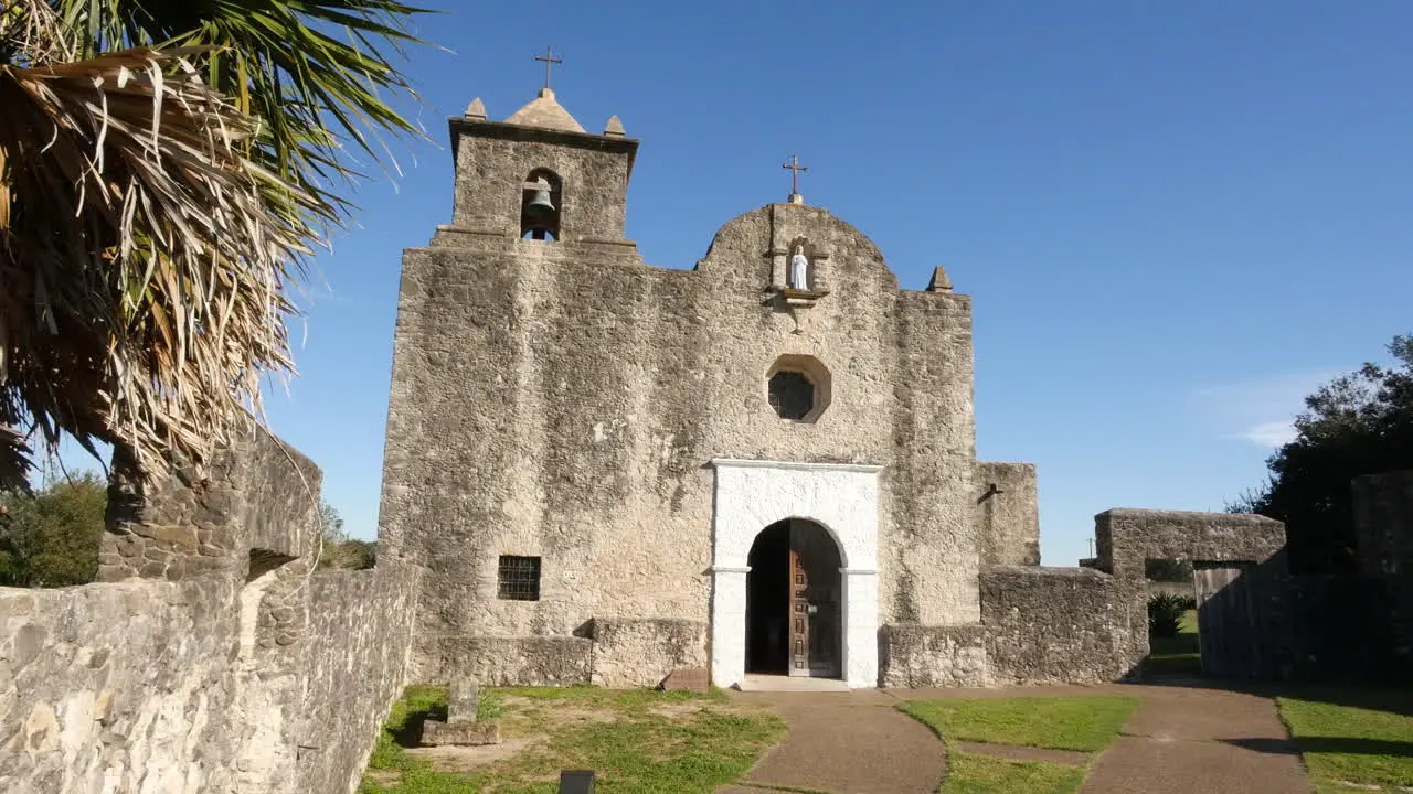 Texas Goliad Presidio La Bahia Church And Palm Fringe