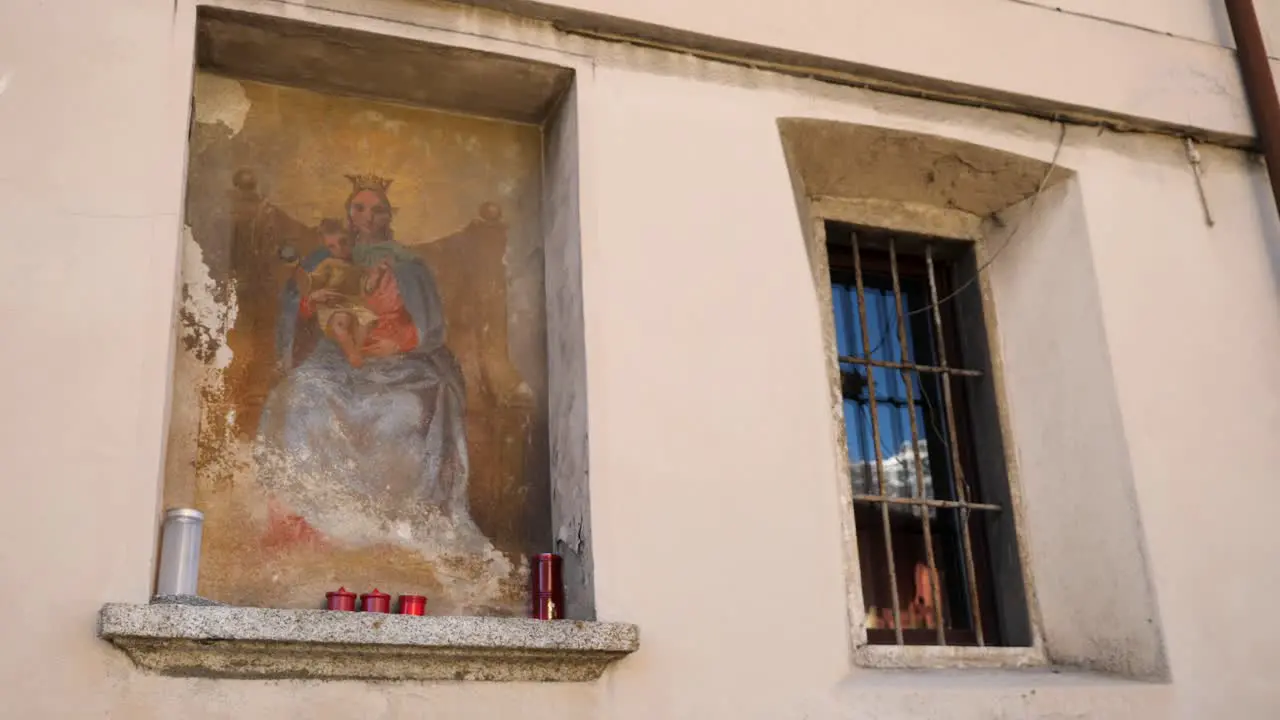 Religious Mural on Wall of Church