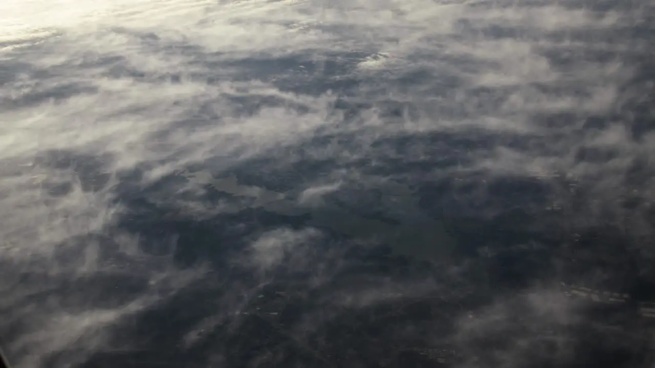 Aerial view of planet earth from airplane window