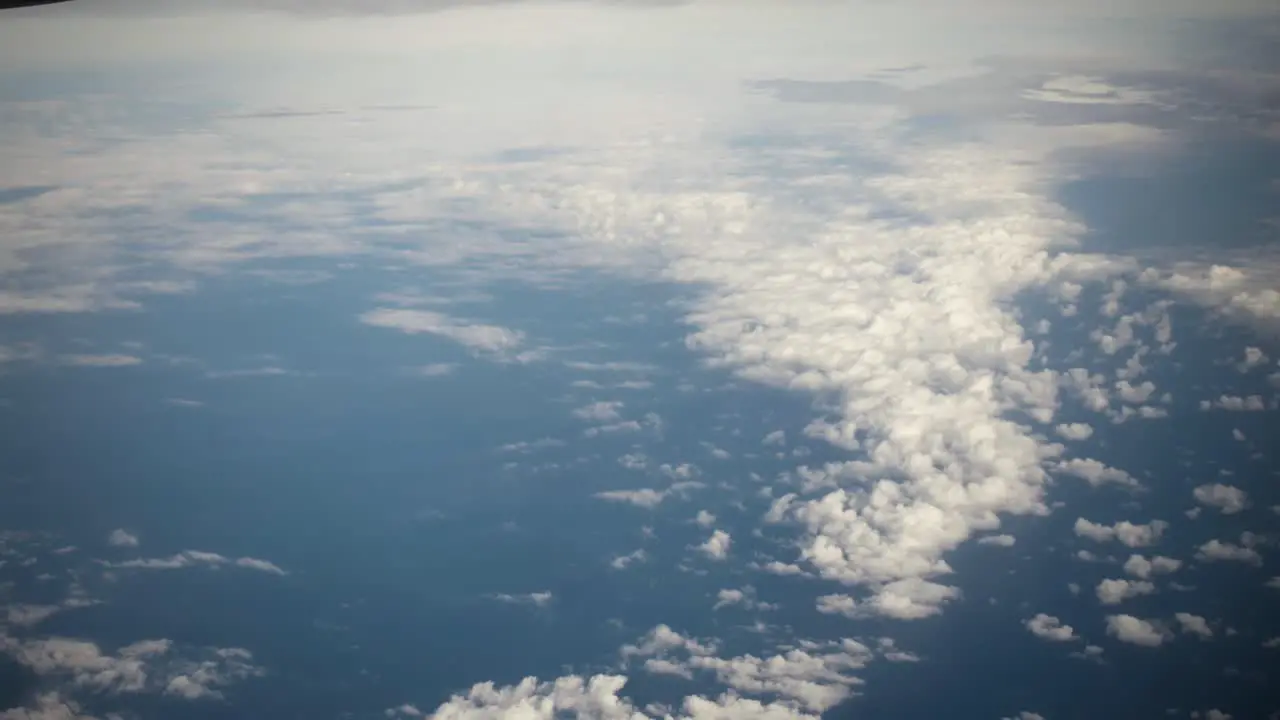 Aerial view of planet earth from spaceship or airplane