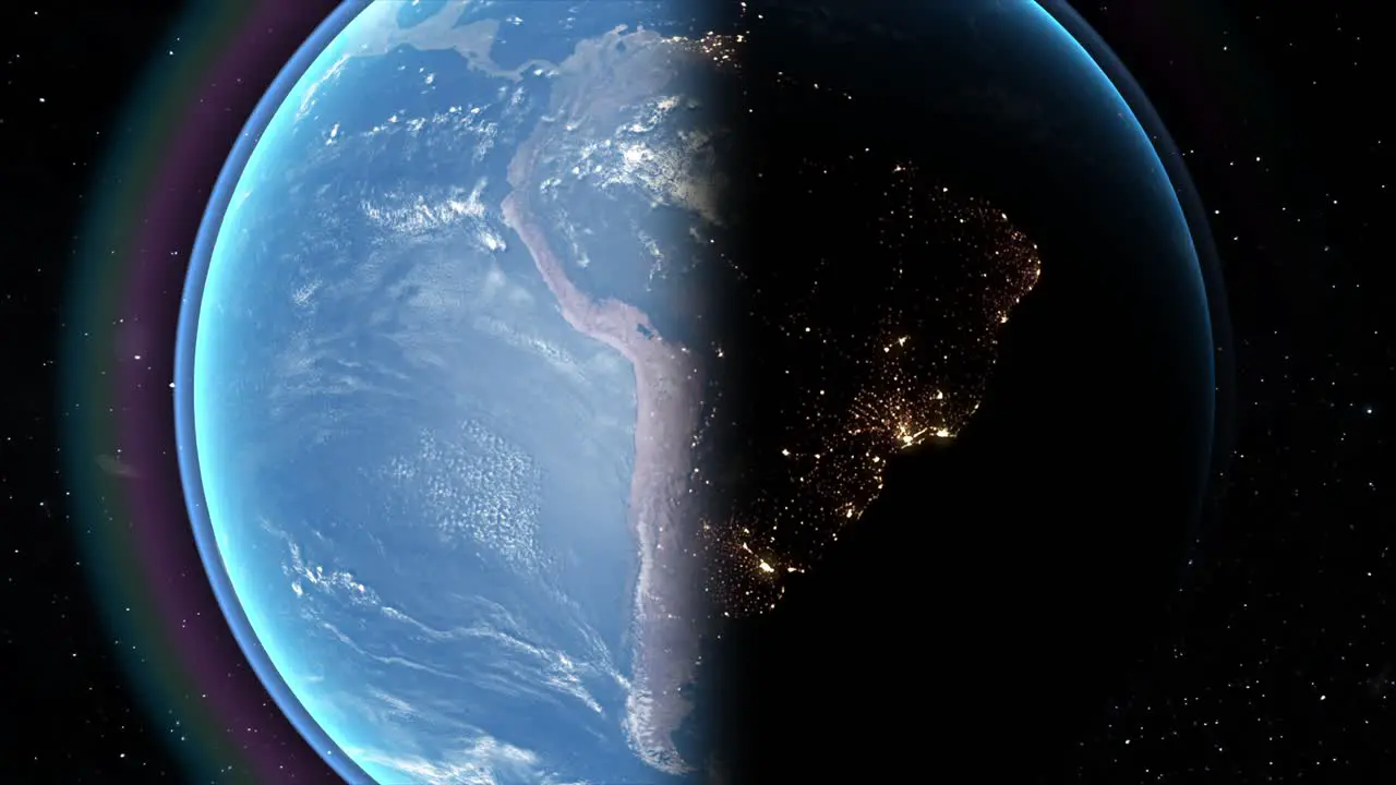 Earth from Space 4K Day and Night Transition