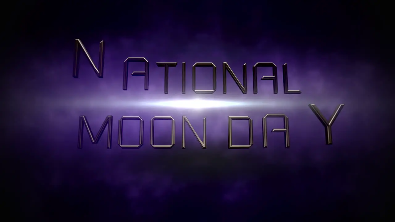 National Moon Day with light of stars and purple clouds in dark galaxy