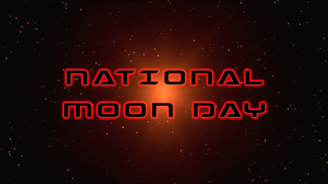 National Moon Day with fashion red light of stars in galaxy