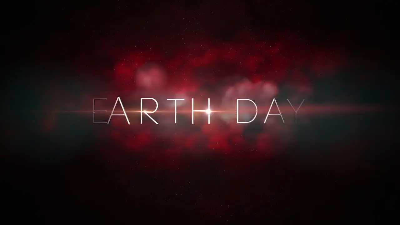 Earth Day with light of stars and red dark clouds in galaxy