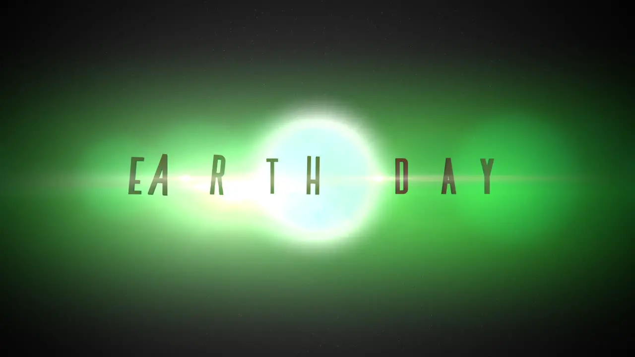 Earth Day with fashion green light of stars in galaxy