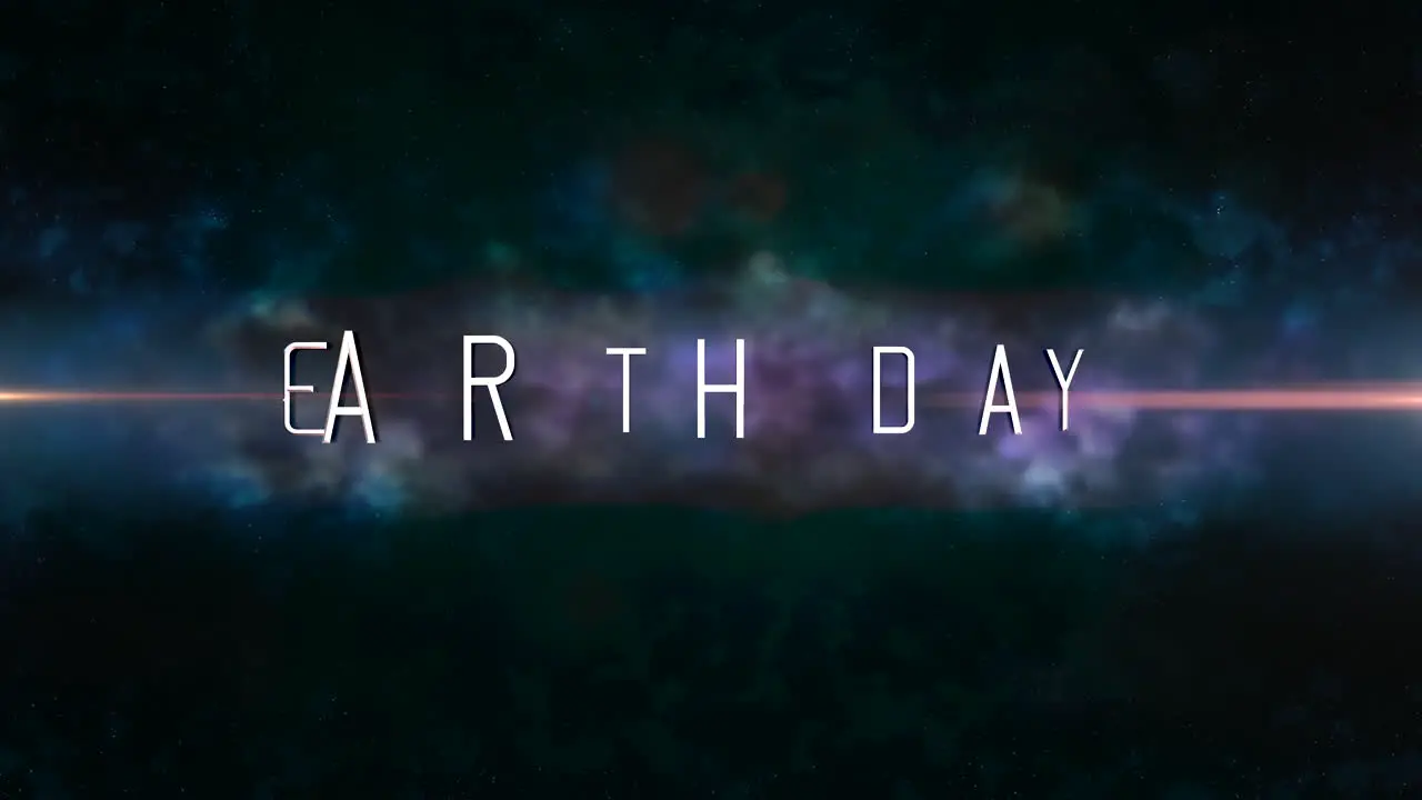 Earth Day with red light of stars and dark clouds in galaxy