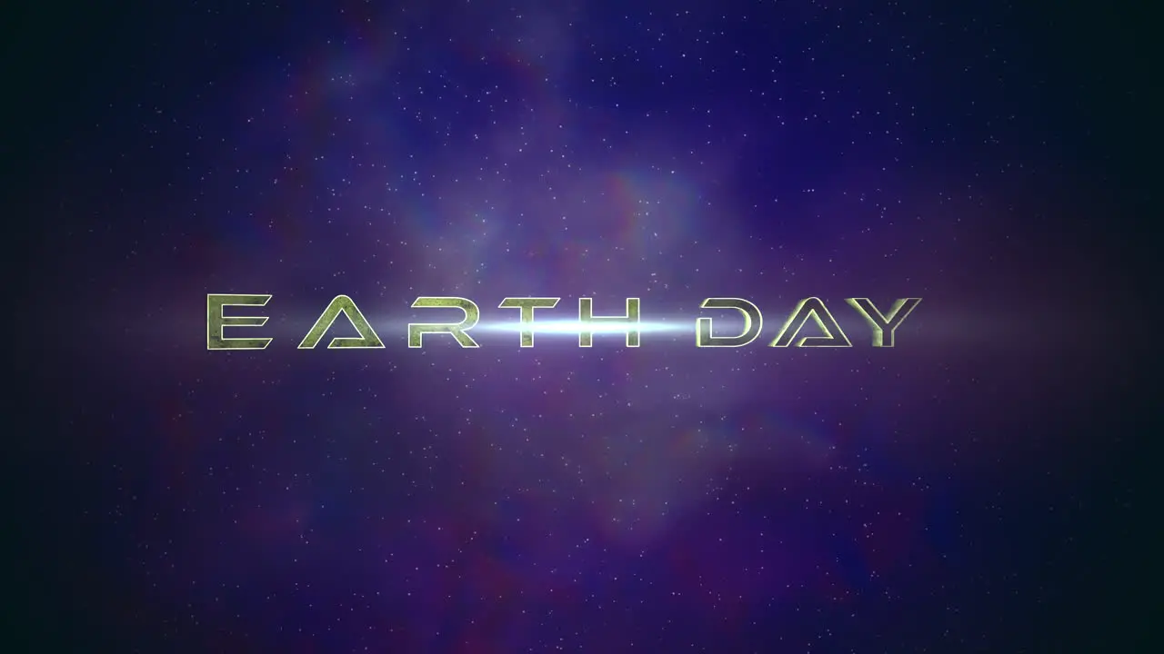 Earth Day with fashion light of stars and purple clouds in galaxy