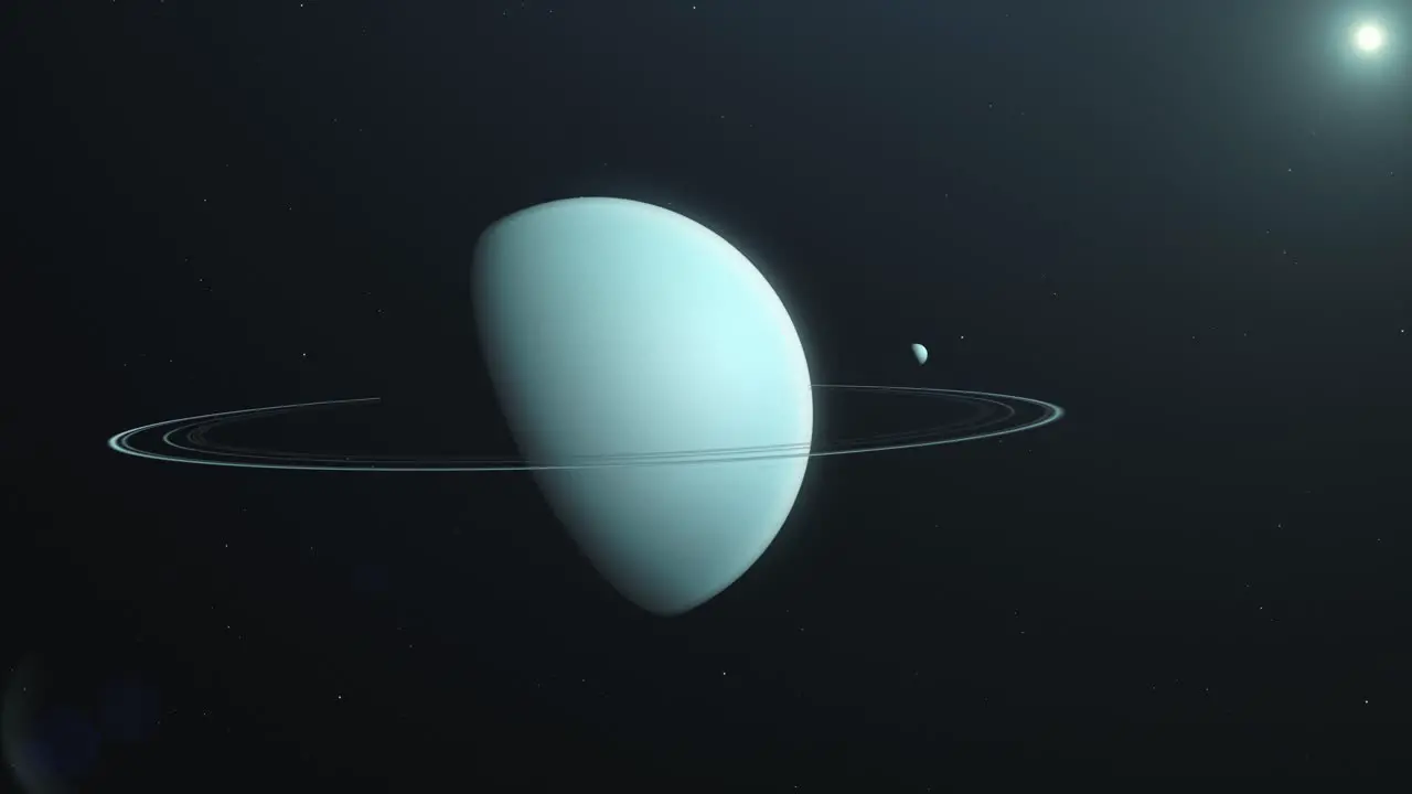 Animation of Planet Uranus in solar system