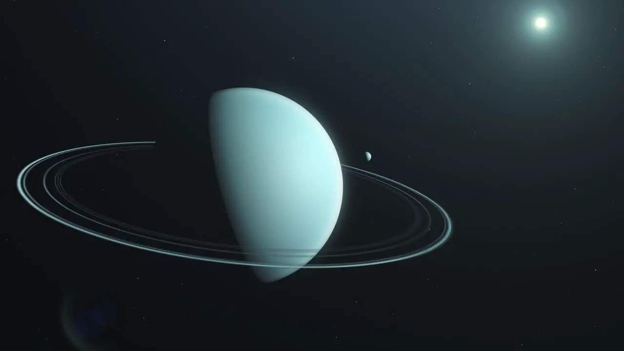 Closeup Of Half-lit Uranus Seventh Planet From The Sun