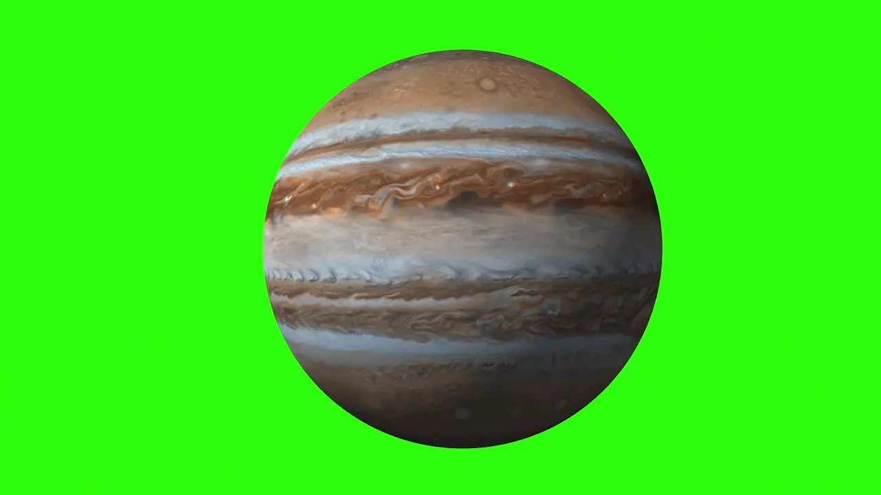 Green Screen Jupiter Rotating in Space with Cusom Background 4K CGI Animation