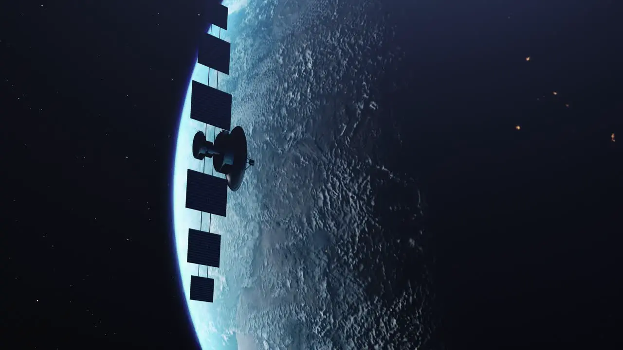 Communications Satellite In Earth Orbit animation