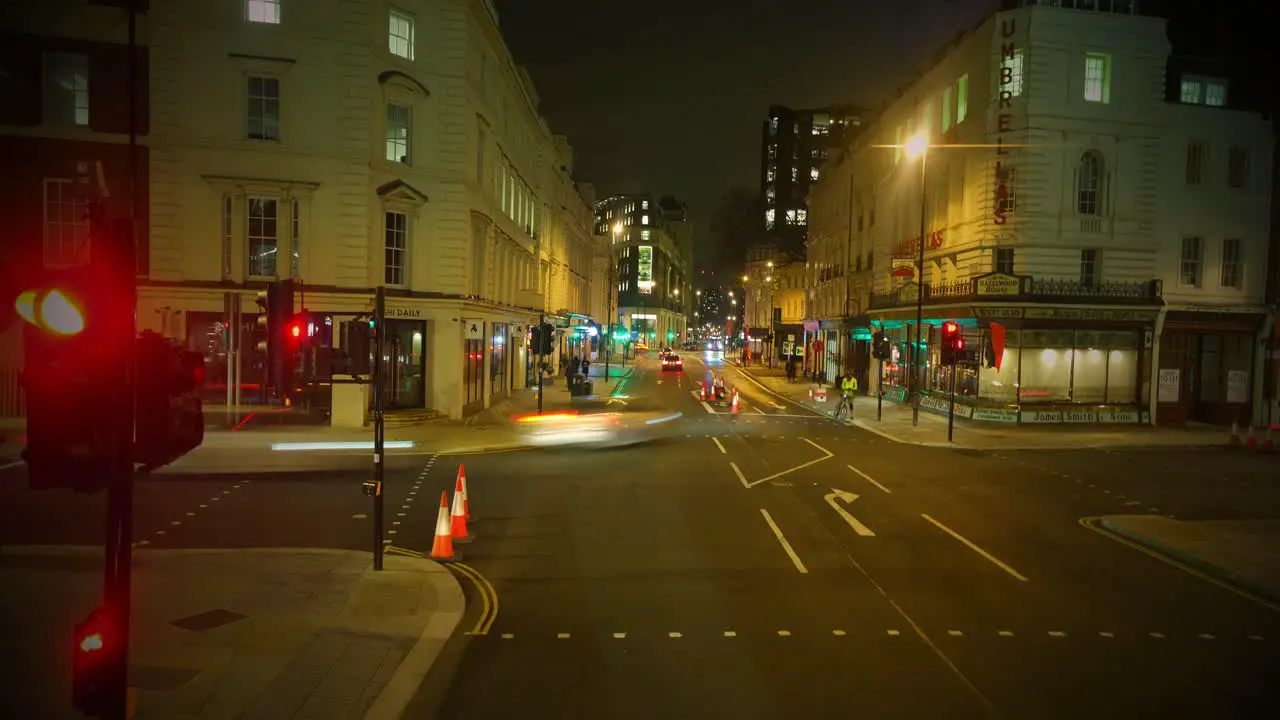 Hyperlapse of streets of London at night from Double decker bus