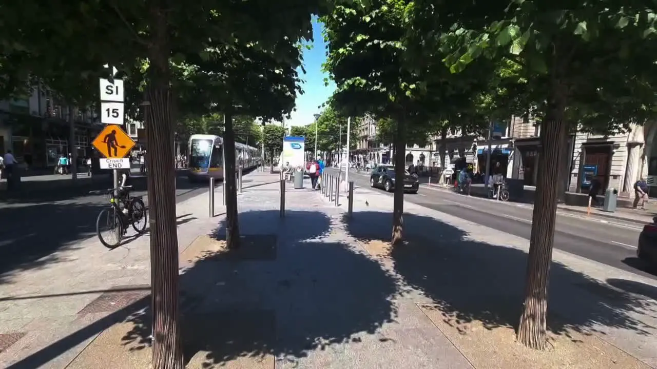 Hyper lapse Dublin O'Connell Street in summer