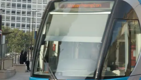 Tram Driving Through Birminghams City Centre