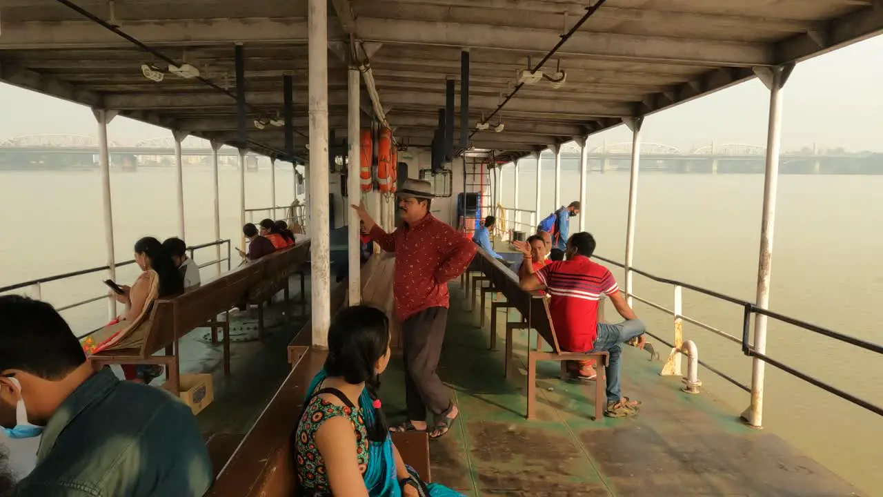 Public commuting on the ferry boat service in Kolkata on the Hooghly river