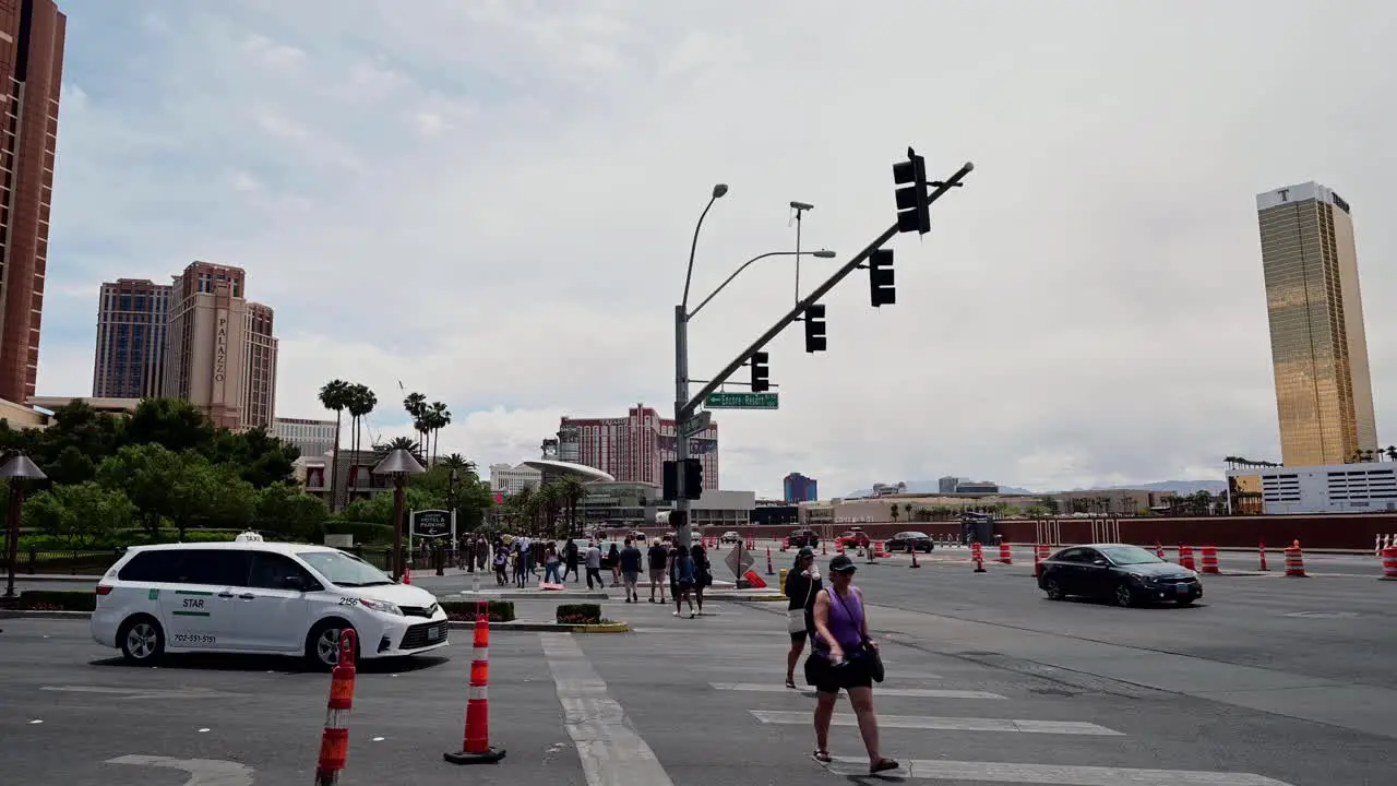 Traffic intersection on the north end of the Las Vegas Strip