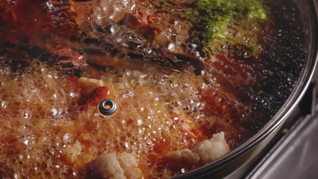 Food Simmering in the Frying Pan Cooking Dinner