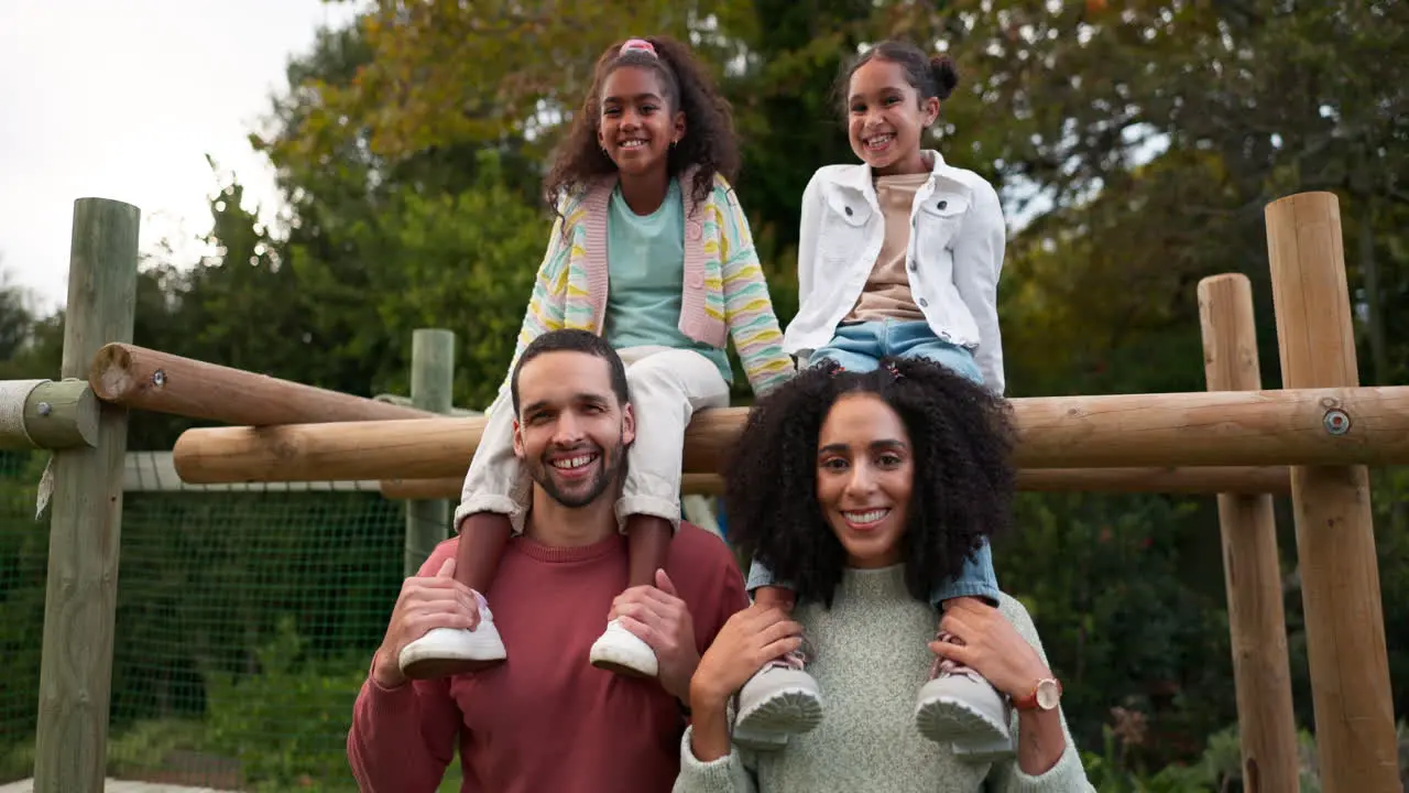 Happy family relax and park in nature