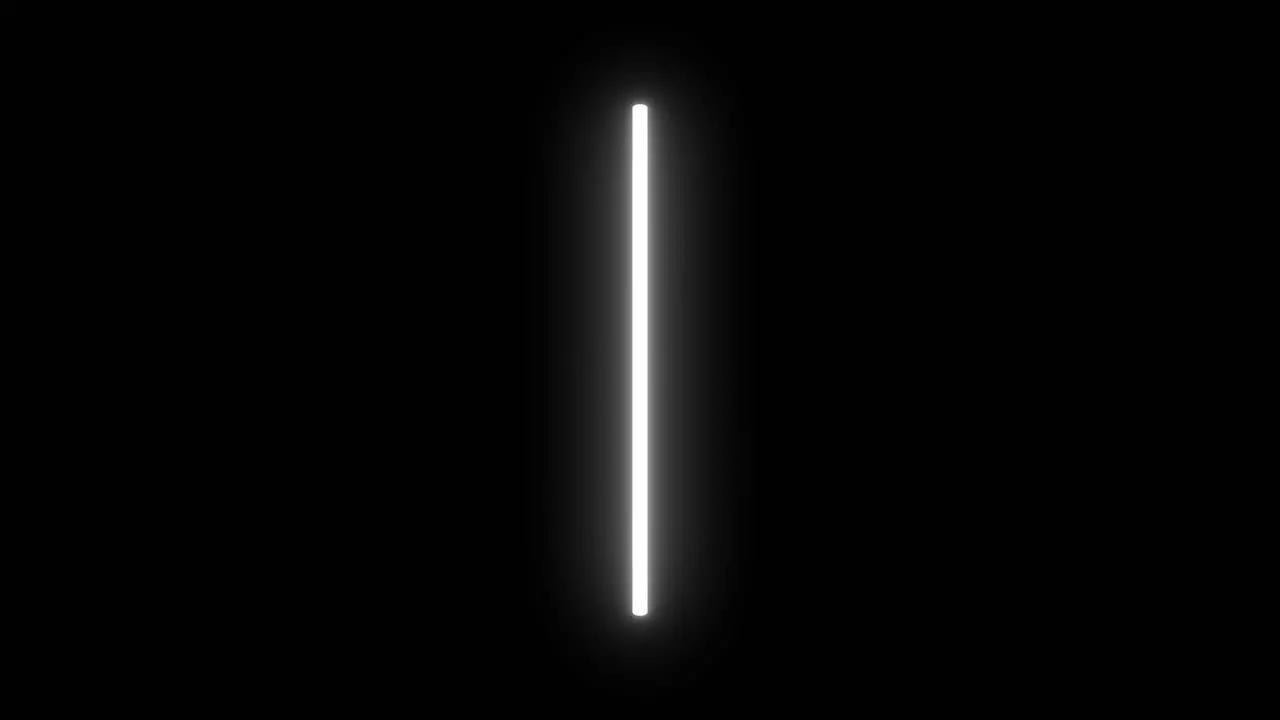 4K Animated White Lightsaber on Black Background