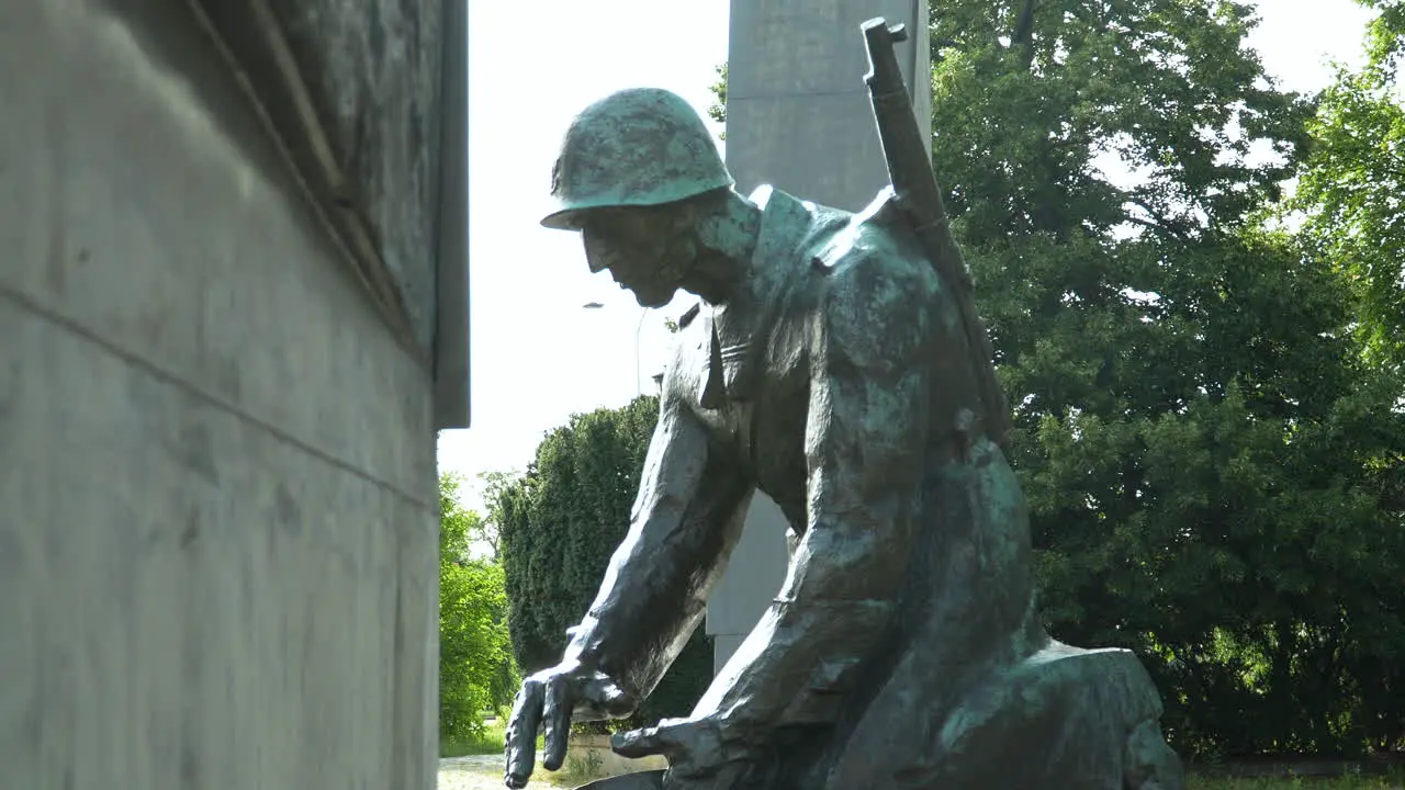 Close-up of the sapper statue at the Monument of Glory to Sappers a symbol of dedication and service