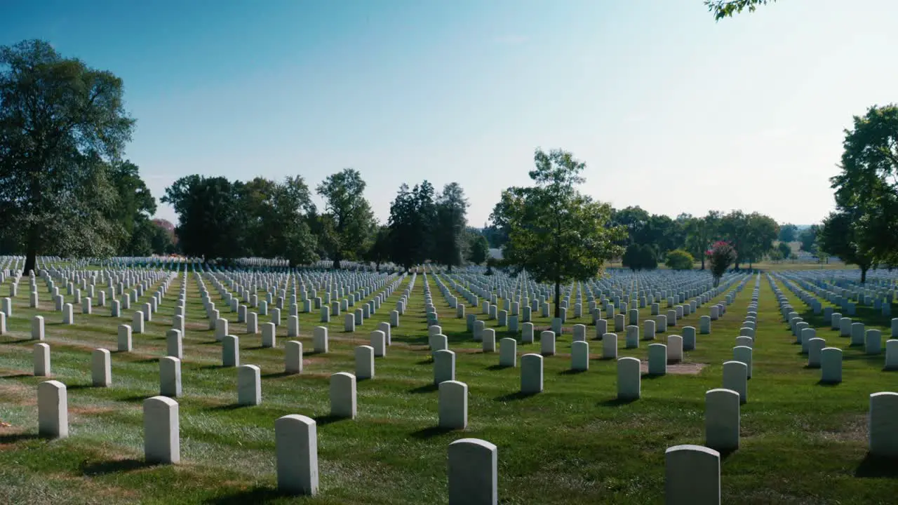 Arlington Cemetery Dolly in Graves Military 4k Washington DC Historic Trees Grass