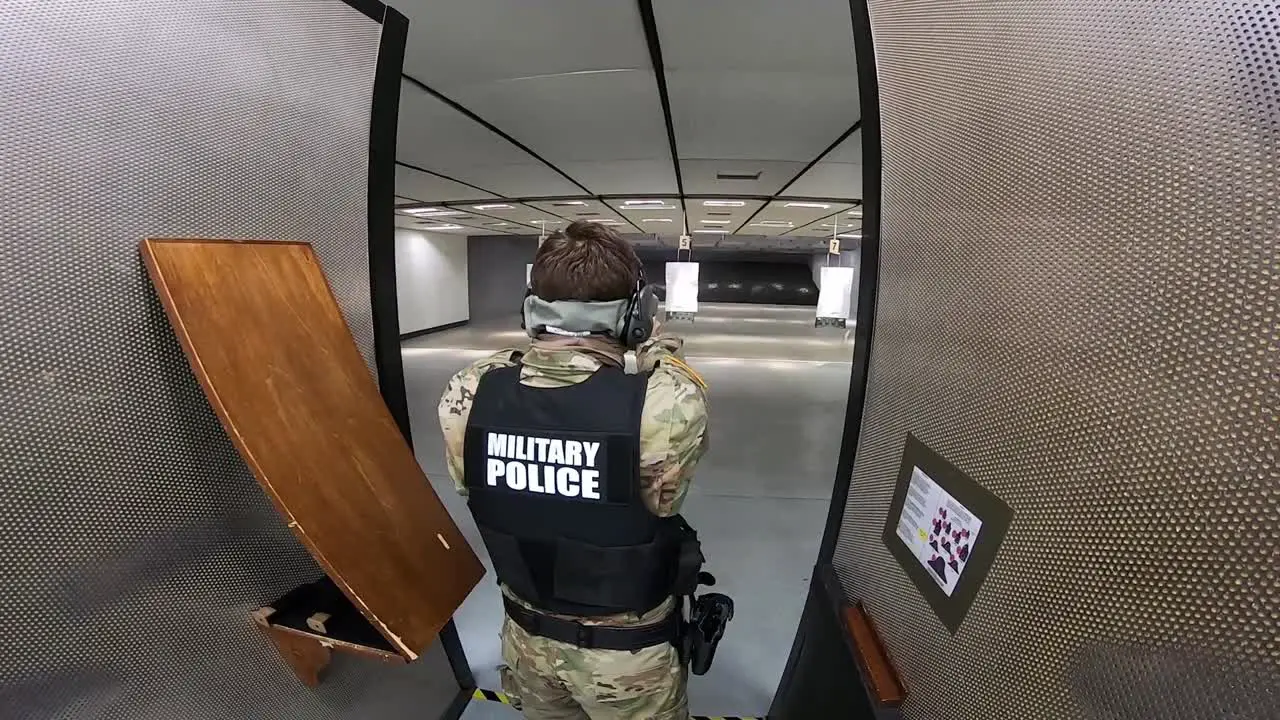 Usag Italy 18th Military Police Detachment Personnel Fire M17 Pistols And M4 Carbines Caserma Del Din Vicenza Italy