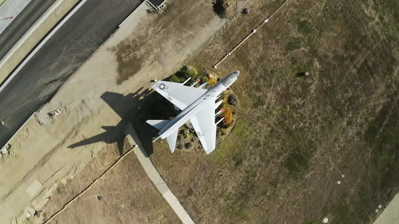 Fighter jet display on military base