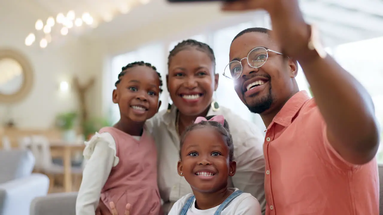 Black family selfie and memory with parents