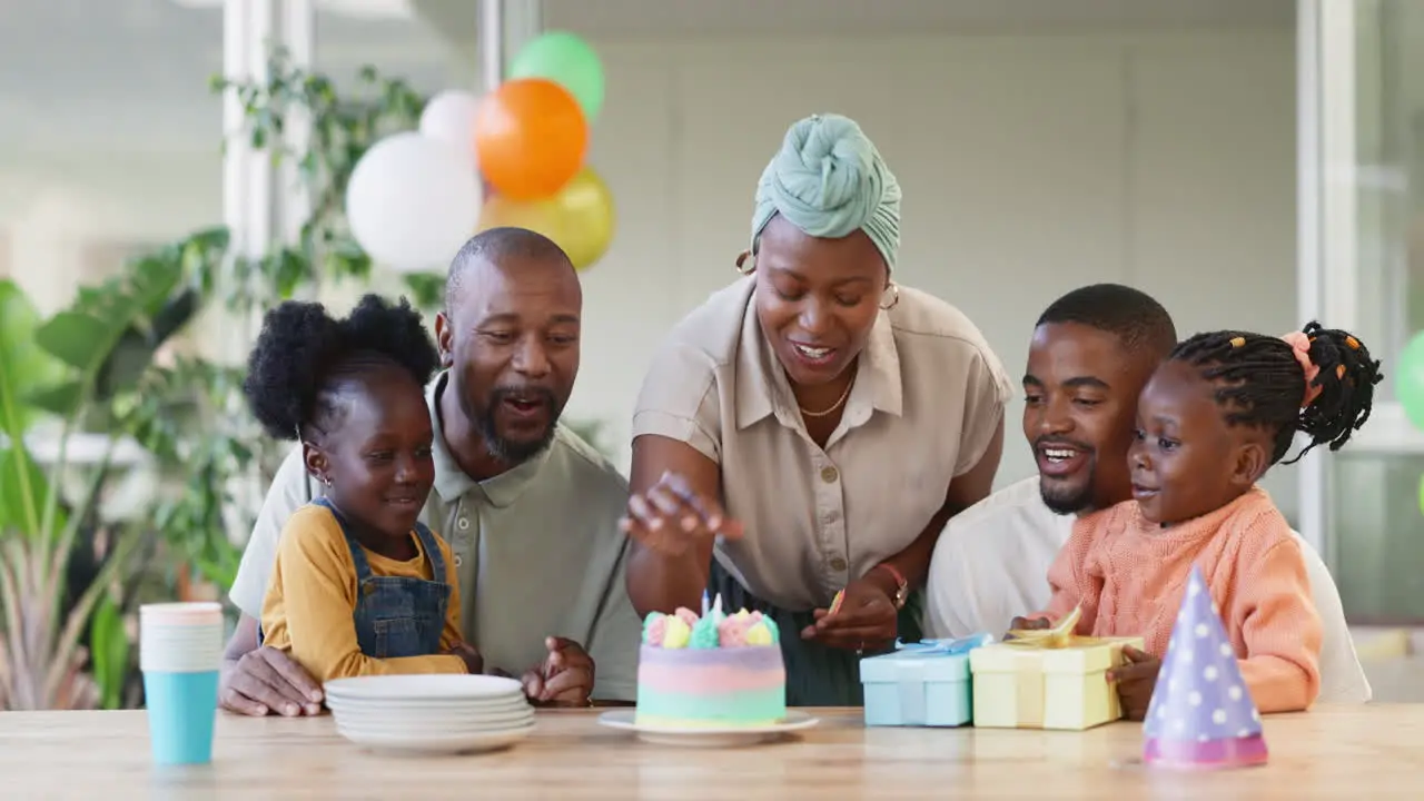 Black family birthday cake