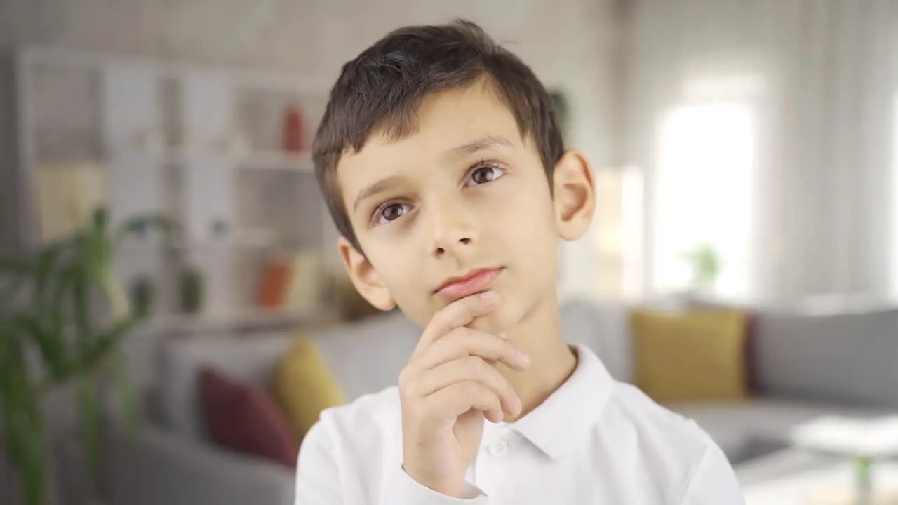 Thoughtful boy close-up