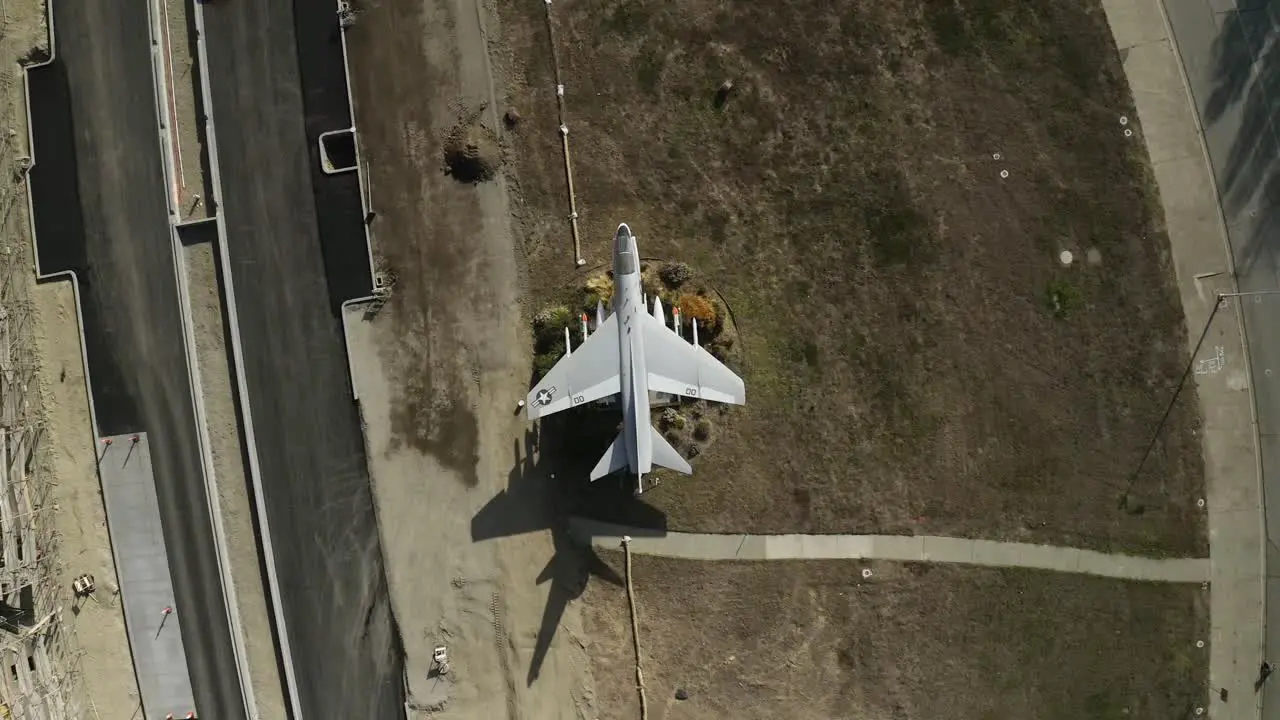 Fighter jet display on Navy air base during the day