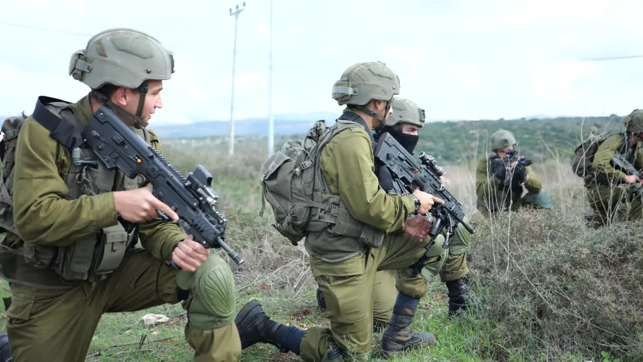 Golani brigade heavily armed infantry soldiers IDF