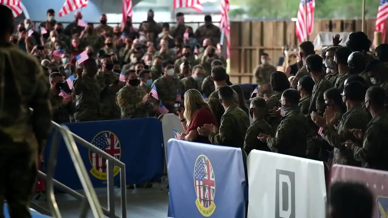 Troops Greet Us President Joe Biden And Jill Biden Speaks At British Royal Air Force Base Mildenhall England