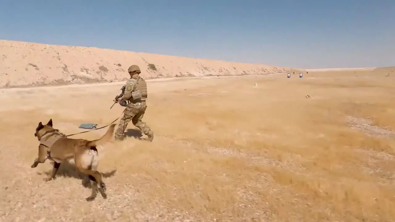 Us Soldiers 2th Infantry Division And Military Working Dogs Conduct A Team Livefire Exercise At Al Asad Air Base Iraq 1