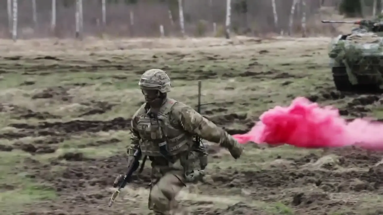 Nato Forward Presence Battlegroup Estonia Soldiers Fire Weapons During Military Training Exercise Estonia