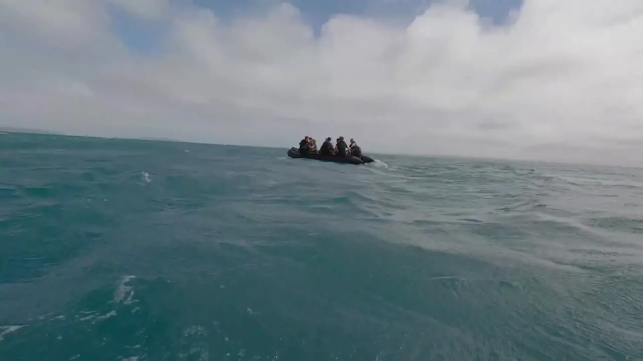 Us Marines Amphibious Reconnaisance Platoon Soldiers Military Training Exercise Involving Rubber Rafts Scuba Diving Gear And Teamwork Okinawa Japan