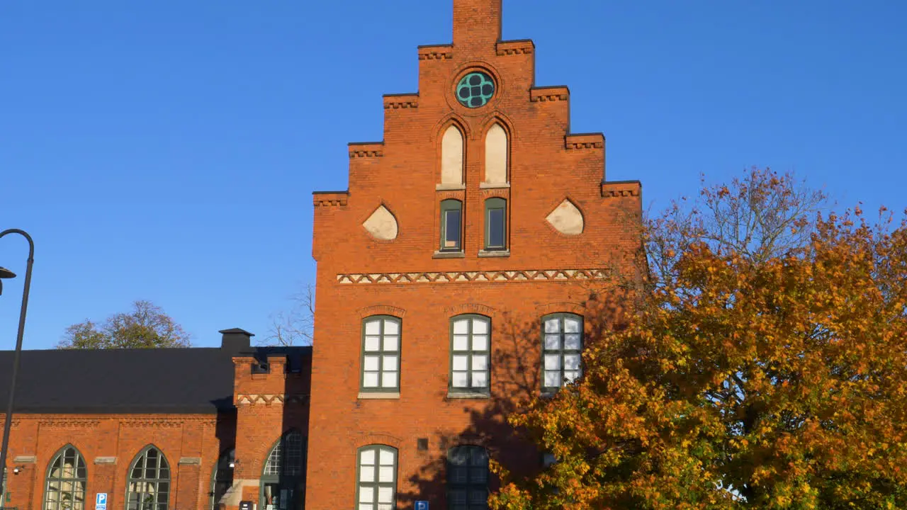 Tilt up shot Air Defence Regiment Kviberg Military Barracks in Gothenburg Sweden