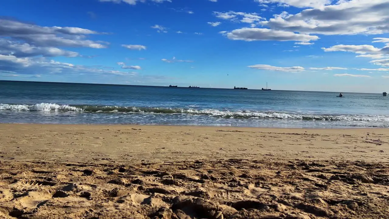 Seaside beach in Alicante Spain during the day with no people passing by