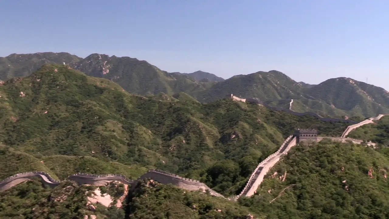 Pan shot of Great Wall in China