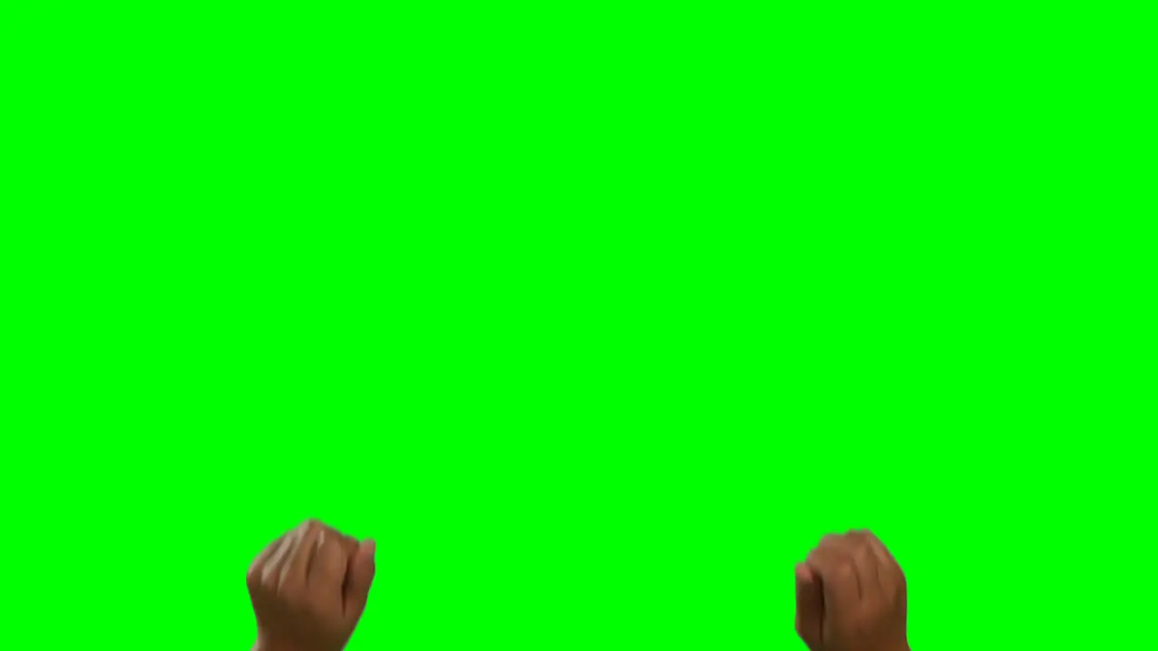 Hands gesturing on green screen