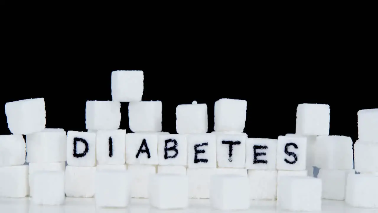 Sugar cubes spelling out diabetes