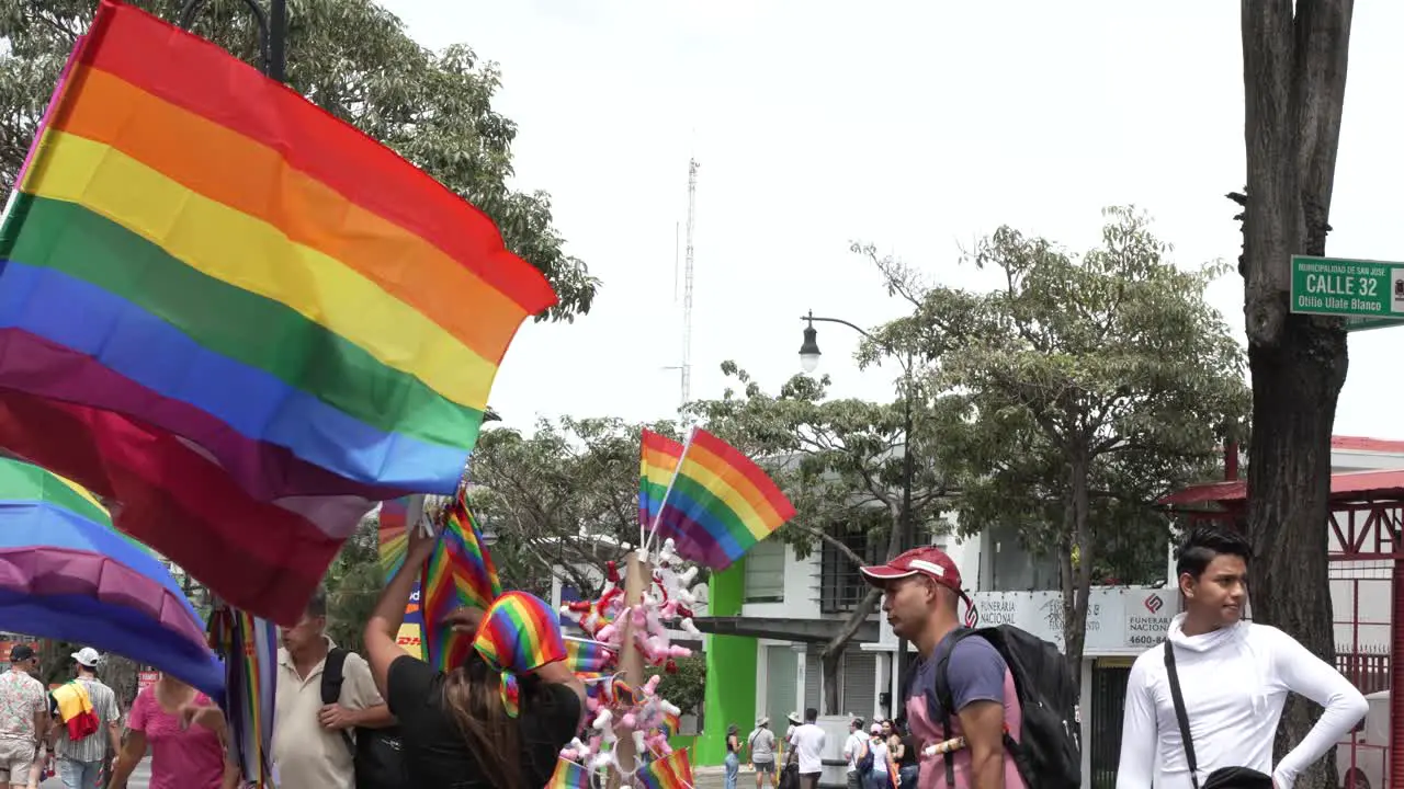 Pride Flag Stand Selling Flags for Pride Parade