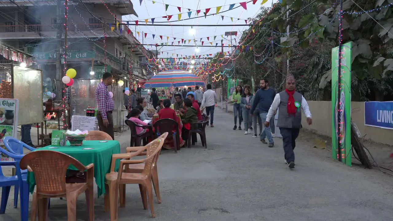 Sauraha Nepal February 14 2021 A Valentine’s Day celebration in the small town of Sauraha in the Chitwan region of Nepal