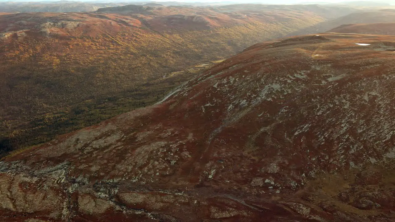 Beautiful landscape of a valley at sunset time in Southern Norway