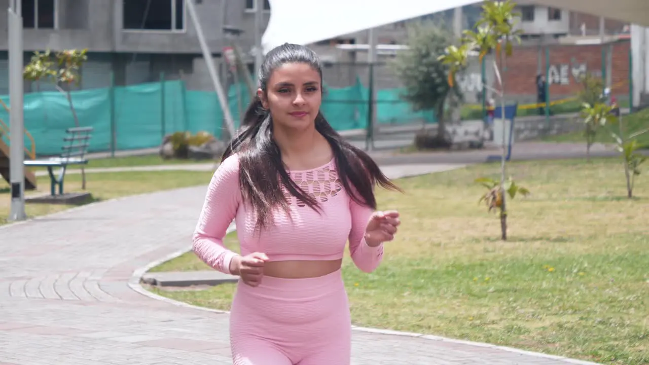 Woman working out in a park outdoors