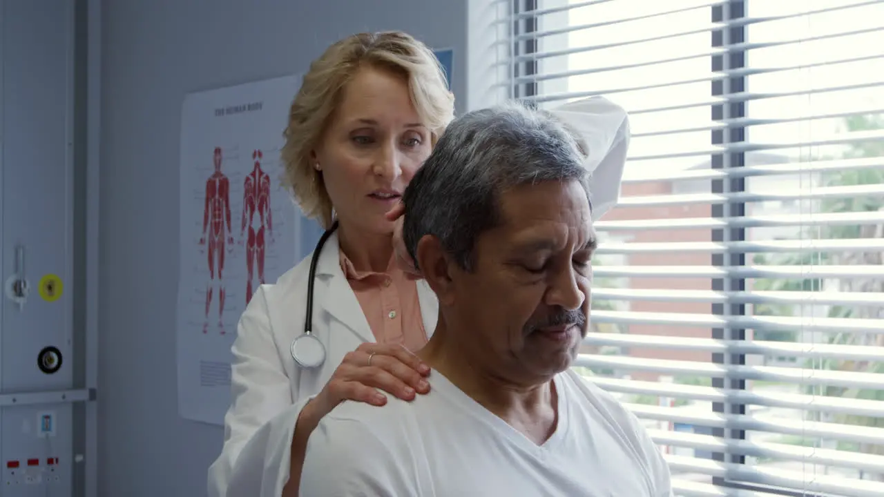 Physiotherapist at work in a hospital